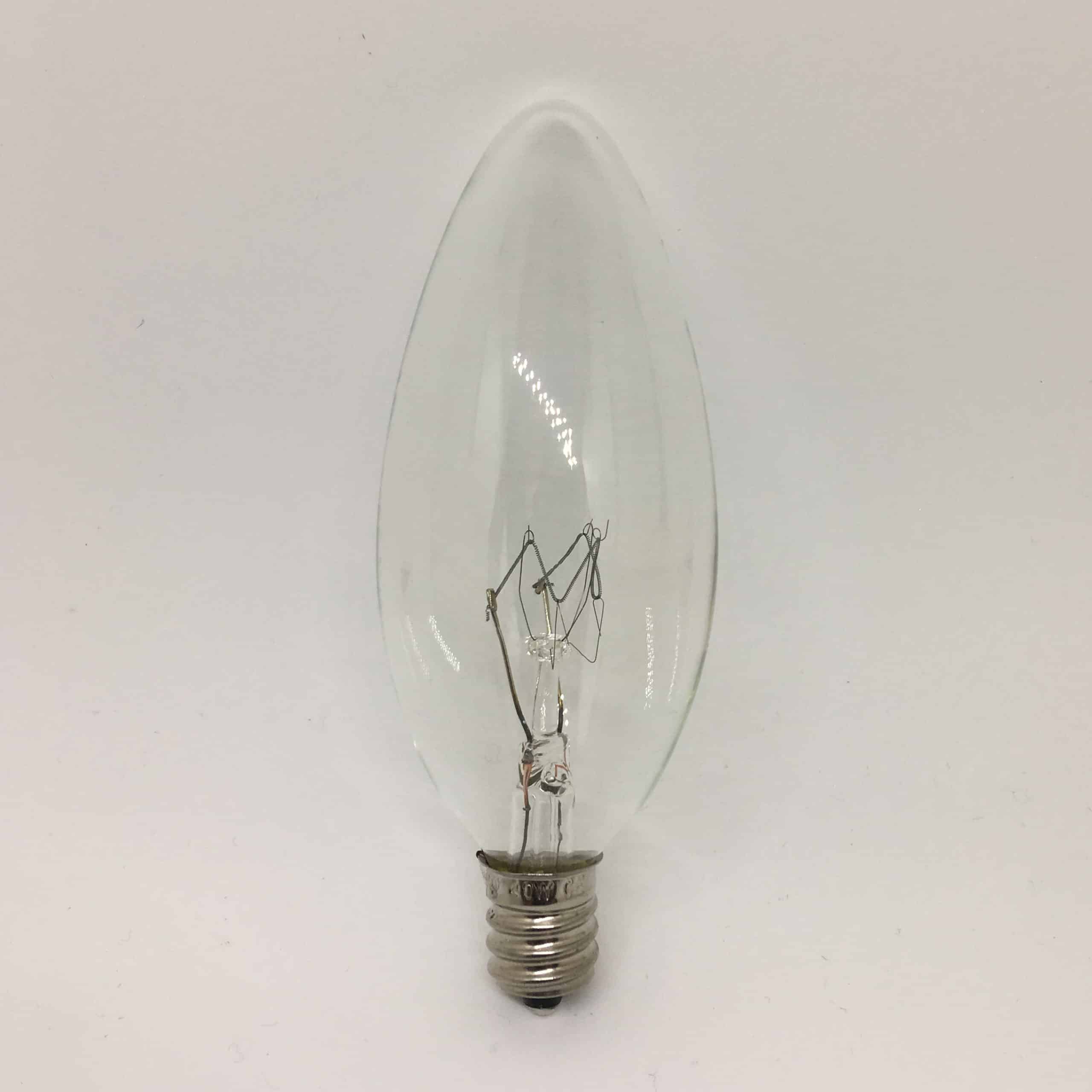 40W Clear Candle Household Incandescent Light Bulb 240v E12 UK