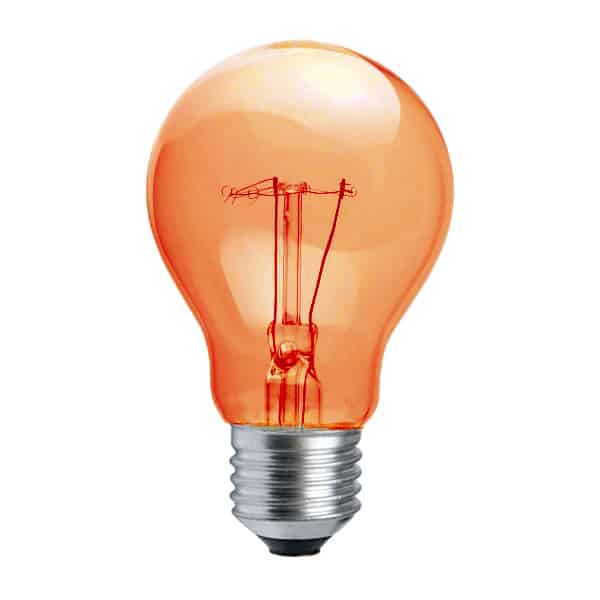 Orange GLS Incandescent Light Bulb 110v ES UK LIGHT STORE