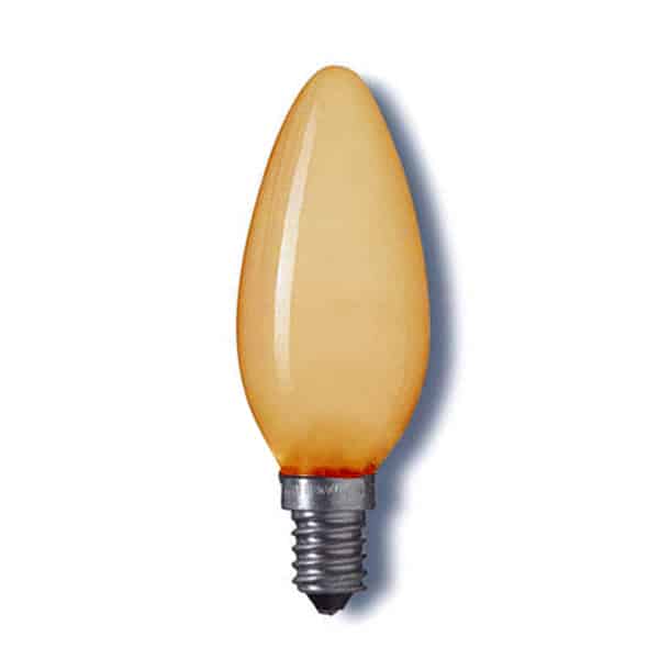 Orange Opaque Candle Household Incandescent Light Bulb 240v SES UK