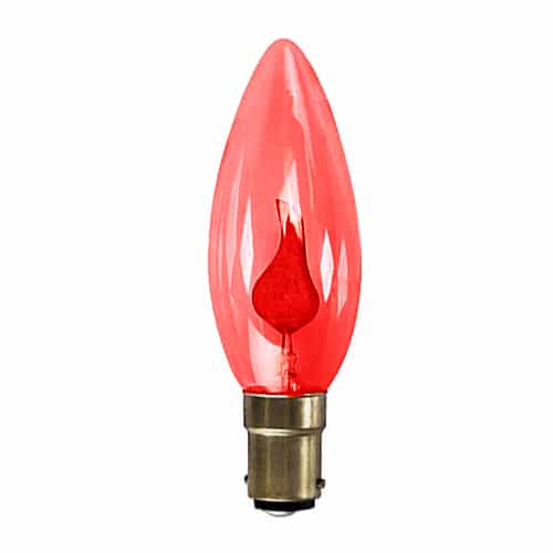 Red Flicker Flame Candle 240v 3w SBC BA15D UK LIGHT STORE