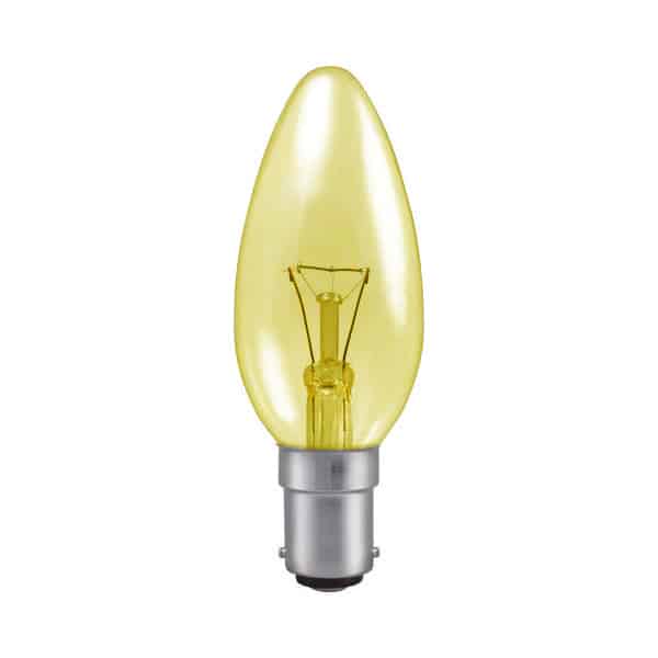 Yellow Candle General Household Incandescent Light Bulb 240v SBC UK LIGHT STORE