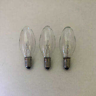 3X Replacement Christmas Light Bulbs 12V 3W E10 Clear Small MES Screw In Cone Shaped Bulb