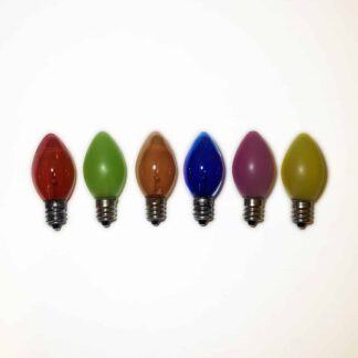 6X Replacement Christmas Light Bulbs 12V 3W E12 Multi Coloured Small Screw In Cone Shaped Bulbs