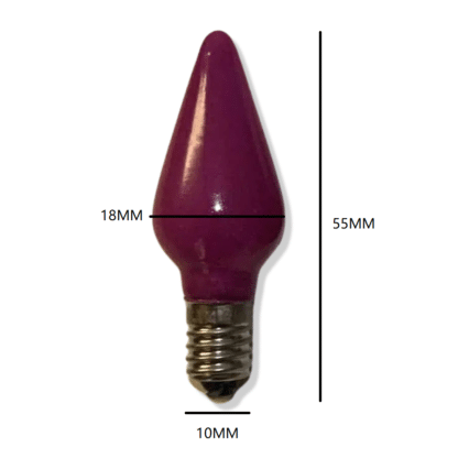 3X RED Replacement Christmas Light Bulbs 20V 3W E10 Opaque Multi Coloured Small MES Screw In Cone Shaped Bulbs - Image 2