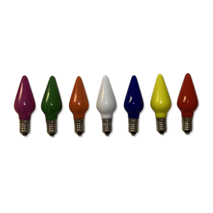 7X Replacement Christmas Light Bulbs 20V 3W E10 Opaque Multi Coloured Small MES Screw In Cone Shaped Bulbs - Image 3