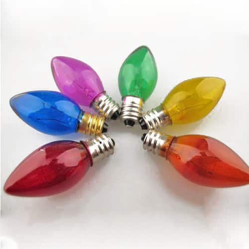 6X Replacement Christmas Light Bulbs 12V 3W E12 Multi Coloured Small
