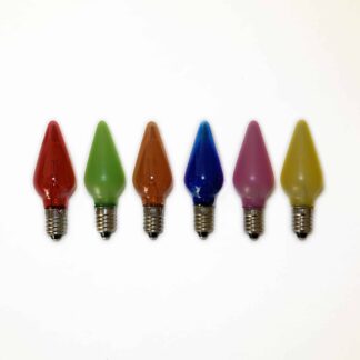 6X Replacement Christmas Light Bulbs 20V 3W E10 Multi Coloured Small MES Screw In Cone Shaped Bulbs