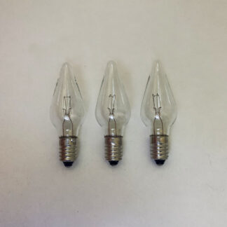 3X Replacement Christmas Light Bulbs 20V 3W E10 Clear Small MES Screw In Cone Shaped Bulb
