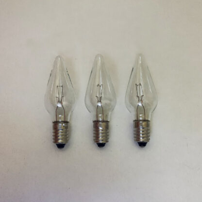 3X Replacement Christmas Light Bulbs 20V 3W E10 Clear Small MES Screw In Cone Shaped Bulb