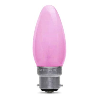 Pink Opaque Candle General Household Incandescent Light Bulb 240v - BC