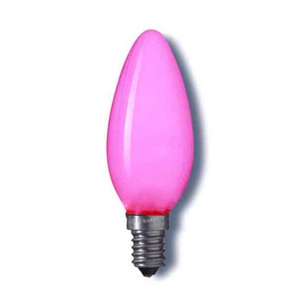 Pink Opaque Candle Household Incandescent Light Bulb 240v - SES