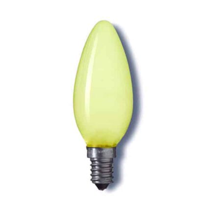 Yellow Opaque Candle Household Incandescent Light Bulb 240v - SES