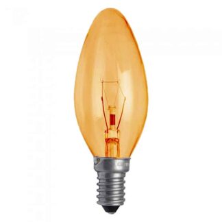 Amber Fireglow Candle Household Incandescent Light Bulb 240v - SES E14