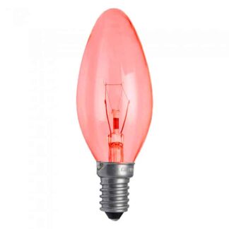 Red Fireglow Candle Household Incandescent Light Bulb 240v - SES E14
