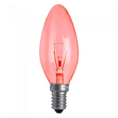 Red Fireglow Candle Household Incandescent Light Bulb 240v - SES E14