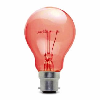 Red GLS General Household Incandescent Light Bulb 240v - BC