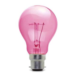 Pink GLS General Household Incandescent Light Bulb 240v - BC