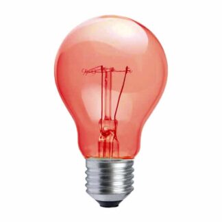 Red GLS General Household Incandescent Light Bulb 240v - ES