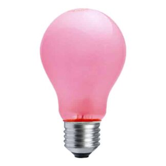 Pink Opaque GLS General Household Incandescent Light Bulb 240v - ES
