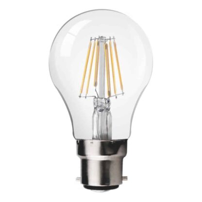 Clear Glass - Warm White 2700K Filament LED Round GLS Household Light Bulb 240v - BC B22D