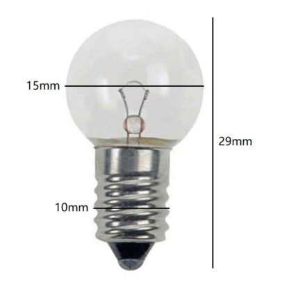 2.4V 2.4W 1A E10 Light Bulb 17mm X 30mm (Pack of 5) - Image 2