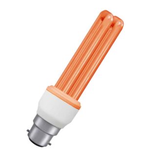 ORANGE / AMBER 11W BC Stick CFL Energy Saving Light Bulb