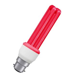 RED 11W BC Stick CFL Energy Saving Light Bulb