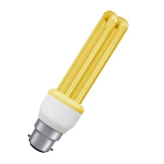 YELLOW 11W BC Stick CFL Energy Saving Light Bulb