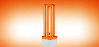 ORANGE / AMBER 11W BC Stick CFL Energy Saving Light Bulb - Image 2