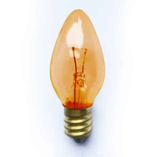 X3 Replacement Christmas Light Bulbs AMBER / ORANGE 12V 3W E12 Clear Small Screw In Cone Shaped Bulb