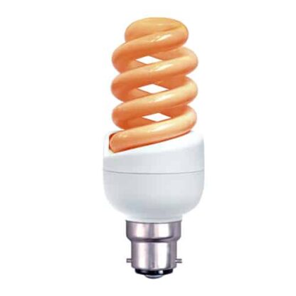 ORANGE / AMBER 11W BC Spiral CFL Energy Saving Light Bulb