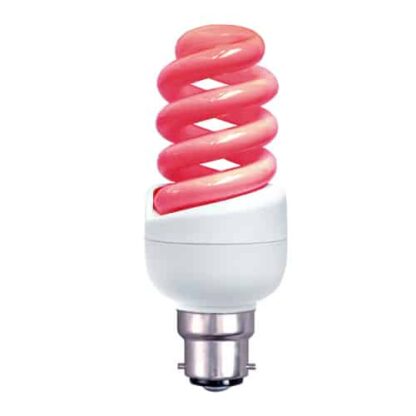 RED 11W BC Spiral CFL Energy Saving Light Bulb