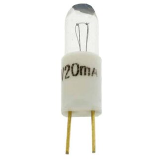 T1 3/4 cm (3.17mm) BI-PINs 5.7mm x 16mm Small Light Bulb (Pack of 5)
