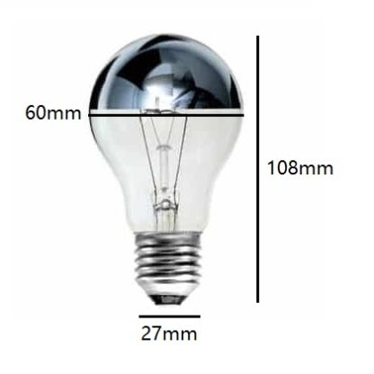 Crown Silver 100W GLS General Incandescent Light Bulb UK 240V - ES E27 Base - Image 2