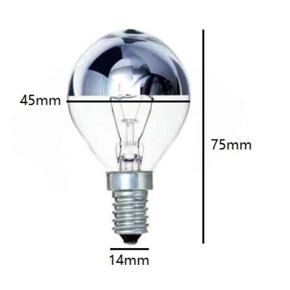 Crown Silver 40W Golf Ball General Incandescent Light Bulb UK 240V - SES E14 Base - Image 2