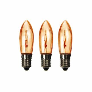 x3 AMBER / ORANGE E10 Small Candle 34V 3W Christmas Bridge Arch Replacement Light Bulbs RF7 Small Screw In MES