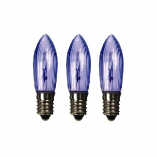 x3 BLUE E10 Small Candle 55V 3W Christmas Bridge Arch Replacement Light Bulbs RF7 Small Screw In MES