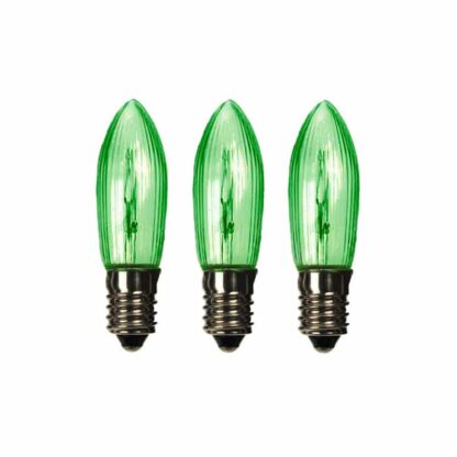 x3 GREEN E10 Small Candle 14V 3W Christmas Bridge Arch Replacement Light Bulbs RF7 Small Screw In MES
