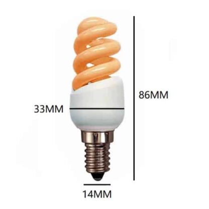 AMBER / ORANGE 11W E14 Spiral CFL Energy Saving Light Bulb SES - Image 2