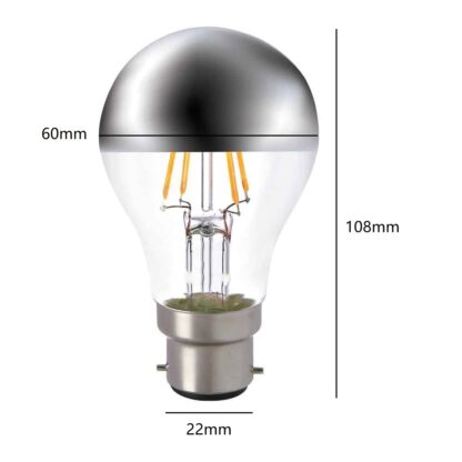 LED Crown Silver 6W GLS General Light Bulb UK 240V - BC B22 Base - Image 2