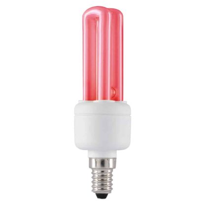 RED 11W SES E14 Stick CFL Energy Saving Light Bulb