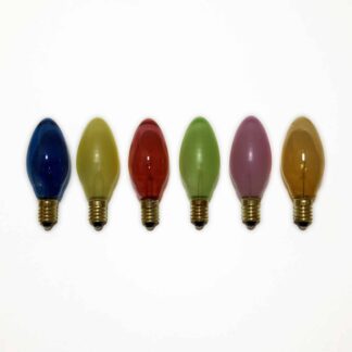 6X Replacement Christmas Light Bulbs 12V 3W E10 Multi Coloured Small MES Screw In Cone Shaped Bulbs