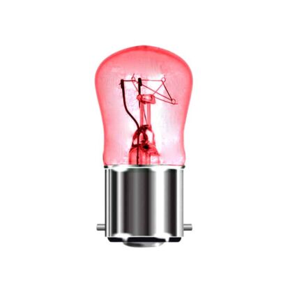 15W BC Pygmy Light Bulb 240V Bayonet Ba22d Translucent Red