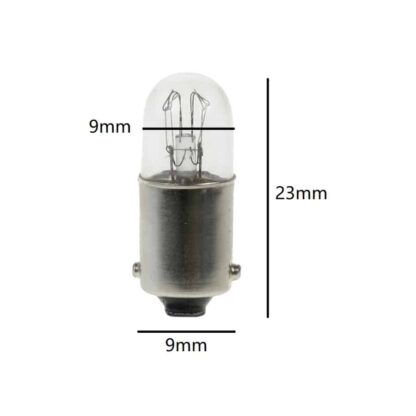 12V 1.2W 100ma 9mm x 23mm BA9S Small Light Bulb (Pack of 5) - Image 2