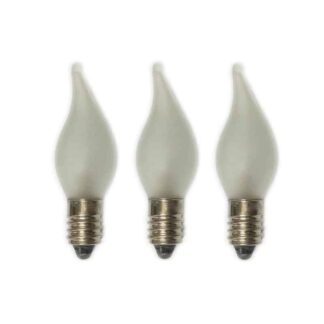 x3 E10 Small Frosted Candle 14V 3W Christmas Replacement Light Bulbs Small Screw In MES