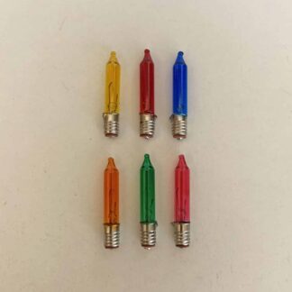 12V E5 LES Lilliput 6 Pack Multi Coloured Replacement Christmas Light Bulbs Screw in Base