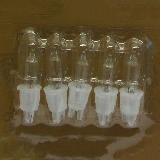 6.5V 0.445W Lumineo 503051 Clear 5 Pack Replacement Christmas Light Bulbs White Push in tab Base