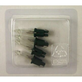 6V 0.72W RB40 Pack of 4 Clear Replacement Light Bulbs Green Push in Notched Base Christmas