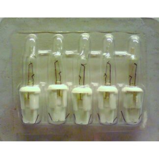 15V 0.75W RB15PW 5 Pack Clear Replacement Christmas Light Bulbs White Push in tab Base