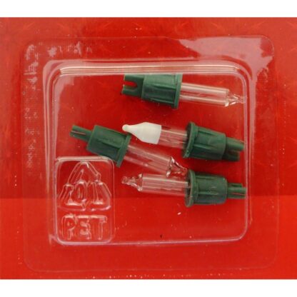 12V 0.84W RBLD20 Pack of 4 Clear Replacement Light Bulbs Green Push in Notched Base Christmas